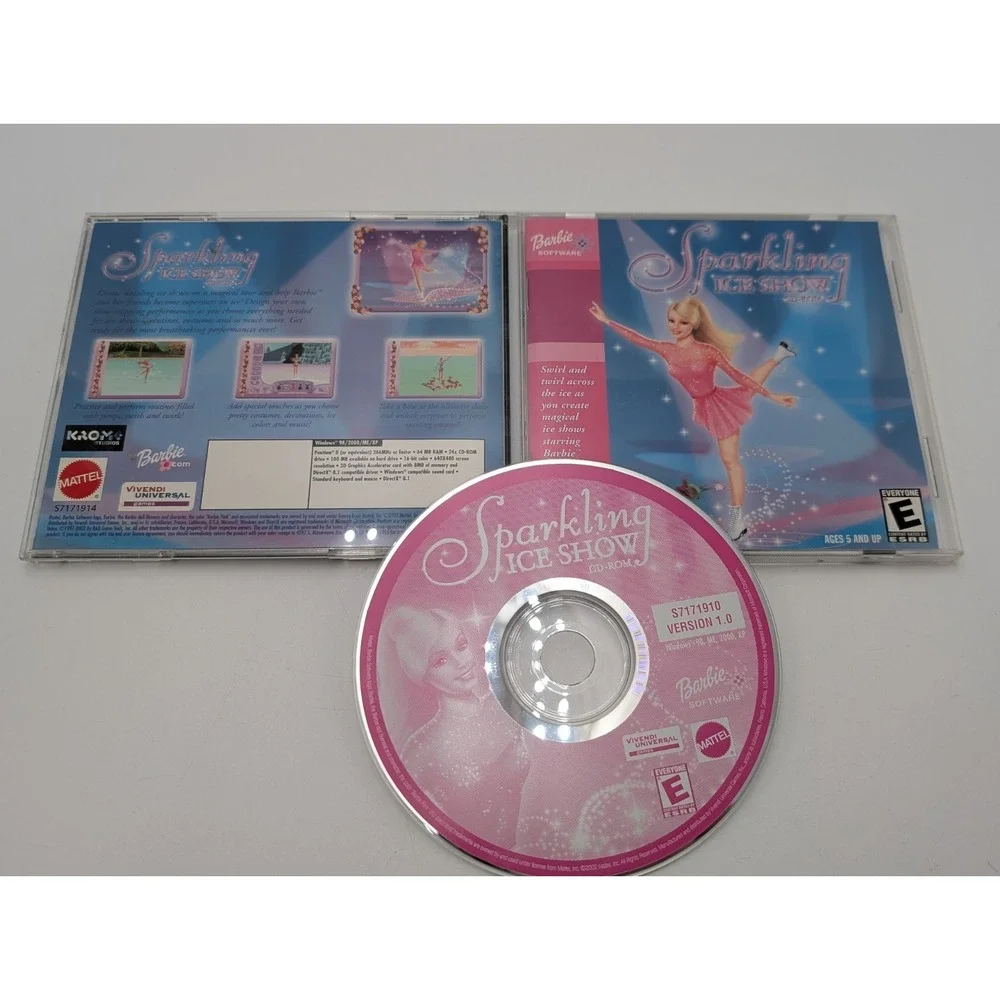 Barbie Software Sparkling Ice Show CD-Rom ‎ Matell PC 98/2000/ME/XP